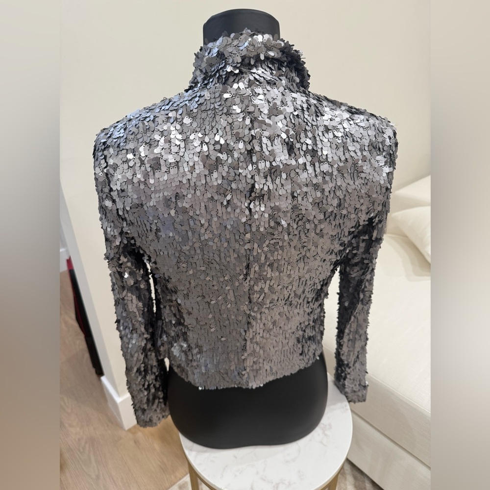 Silver Sequin Blazer- 7 For All Mankind - Picture 3 of 5